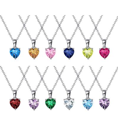 China FASHIONABLE Heart Fashion 925 Sterling Silver Jewelry Anniversary Gift Stone Necklace for sale