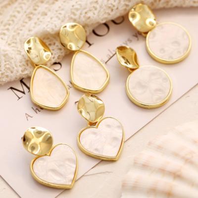 China Heart Simple Casual/Sporty Round Retro Ear Stud Acrylic Earrings for sale