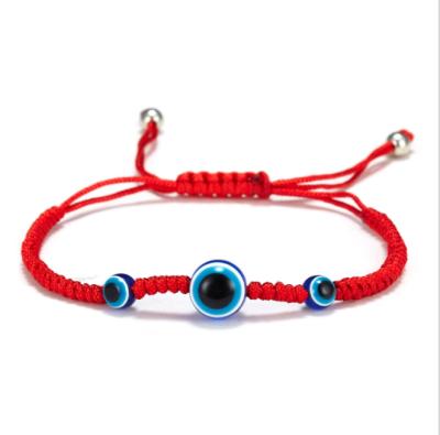 China New FASHIONABLE Woven Blue Eye Red Rope Bracelet Hand String Adjustable Wholesale for sale