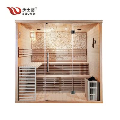 China With Windows Transom Large Hot House Hemlock Sauna Traditional Sale Sauna And Steam Sauna Room for sale