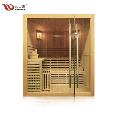 China With Windows Transom Large Hot House Hemlock Sauna Traditional Sale Sauna And Steam Sauna Room for sale