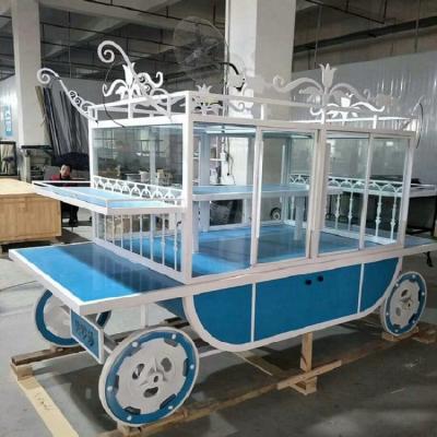 China Environmental Friendly Cartoon Trolley Shape Bakery Cafe Display Rack Cake Bread Display Booth Perfect For Bakery And Cafe Booth Sales for sale