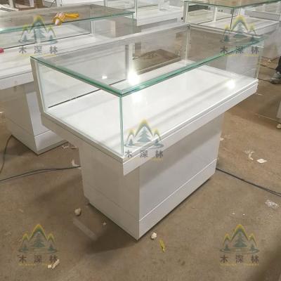 China Environmental Friendly Jewelry Display Case with High Clear Painted Glass and Wood Cabinet Showcase Perfect for Jewelry Watch Display for sale