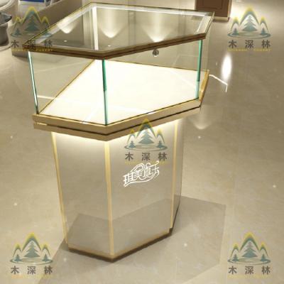 China Environmental friendly glass display cabinet with fashion design and high transparent glass LED lighting perfect for expensive jewelry things display for sale