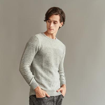 China Men's Casual Sweaters Anti-Wrinkle Pure Cotton Crewneck Long Sleeve Slim Sweater for sale