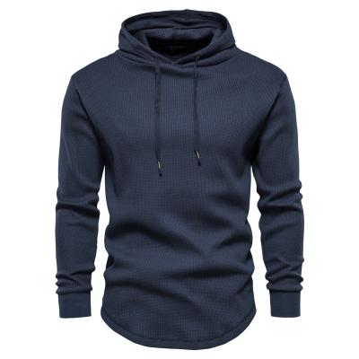 China Anti-Wrinkle Mens Hoodie Solid Color Cotton Sweater Casual Knitted Hooded Pullover for sale