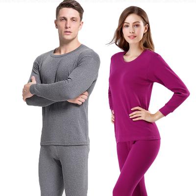 China Thermal 100% Cotton Crewneck Two Piece Set Tops Thermal Wholesale Multicolor Thin Underwear Bottoms Long Johns Unisex for sale