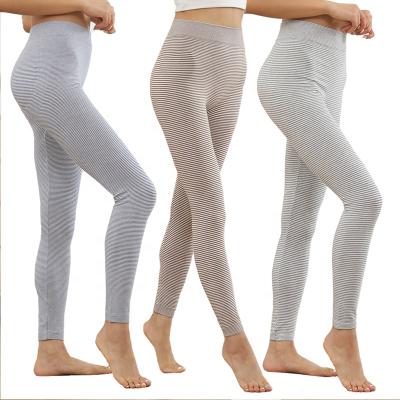 China Scuff Resistance Flattering High Waist Ribbed Proof Seamless Full Length Workout Gaiters Large Deporte Ribbed Proof Knit Tights for sale