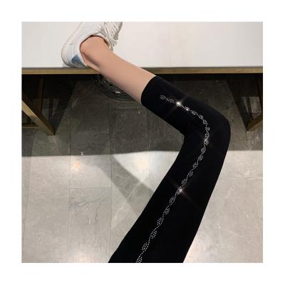 China The factory wholesale price antibacterial seven hot women pattern interaction points diamond skinny pants gaiters for sale