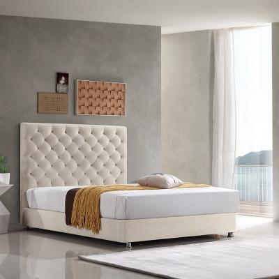 China Single Elegant Upholstered Bed With Luxury Design Bed Frame In Double Size for sale