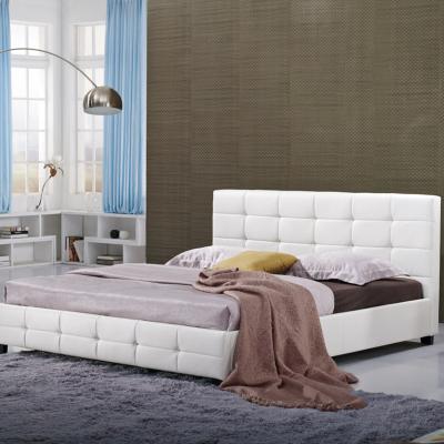 China Fashion Design Modern Soft PU Half Bed Solid Wood King Size Bed With Wooden Legs for sale