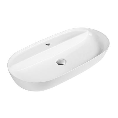 China Large Modern Oval Countertop Bathroom Ceramic Hand Sink Sanitary Ware for sale