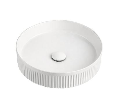 China New Design Modern Bathroom Countertop Sink White Color High Quality Ceramic Wash Basin Round Shape for sale