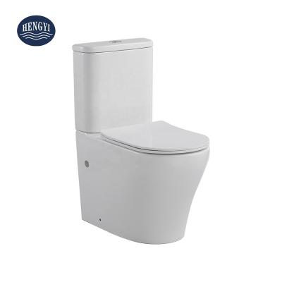 Китай Ceramic Double-Flow New Design Modern Cyclone Two Piece Flush Back To The Wall White Water Saver Toilet Suites продается