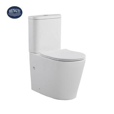 China Double-Flow Ceramic Matte White Color Comfort Height Two-Piece Cabinet WC Watermark Watermark Cyclone Standard Toilet Suites en venta