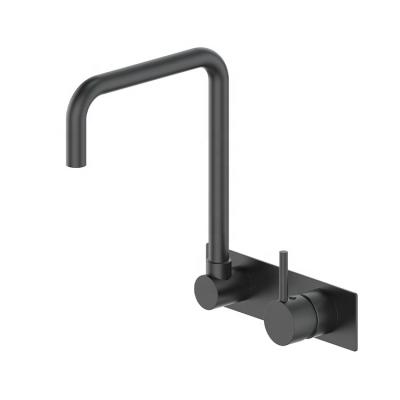 China Hot Selling Black Freestanding Wall Mounted Brass Faucets Metered Faucets For Bathroom Bathtub for sale