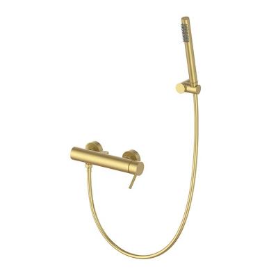 China Brass Metered Brass Wall Mounted Faucets OEM Custom Gold Bathroom Shower Faucet Set for sale