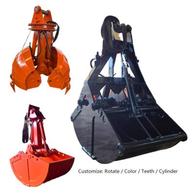 China Mini Excavator Clamshell Bucket , 2 Cylinder Excavator Clamshell Bucket for sale