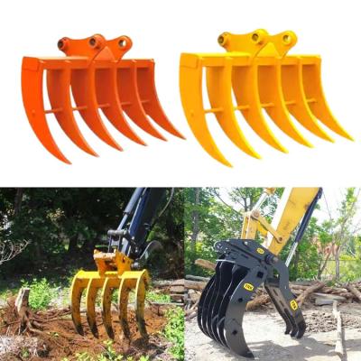 China Antiwear Excavator Double Rake Bucket , Hitachi Ex60 Excavator Rake Bucket for sale