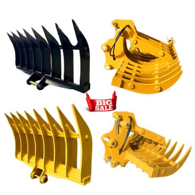 China High Quality Root Rake For Hitachi Ex60 Excavator , Oem Mini Digger Rake Bucket for sale