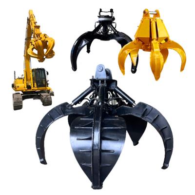 China Antiwear NM400 Excavator Rock Grapple , Q355B Grab Bucket For 20 Ton Excavator for sale