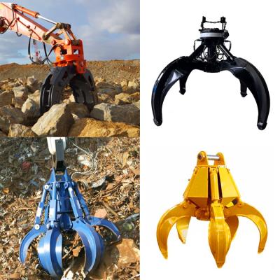 China Scrap Mini Excavator Rock Grapple , OEM ODM Excavator Rock Grab for sale