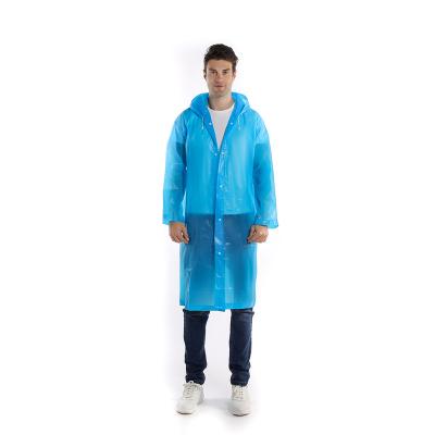 China High Quality Reusable Waterproof EVA 140g Hooded Raincoat Long Bachelor Rainwear Waterproof Clothing For Adult for sale