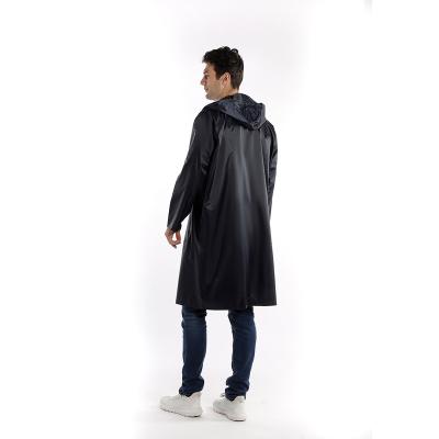 China Fashion Raincoat Raincoats 0.25mm Bachelor Rainy Day Thick Outdoor Wear Men's PVC Polyester Fabric Raincoat for sale