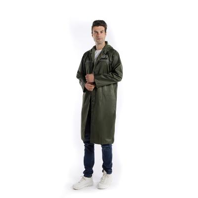 China Bachelor's rainwear wholesale price waterproof long hooded raincoat men's outdoor rainwear with reflective tape for sale