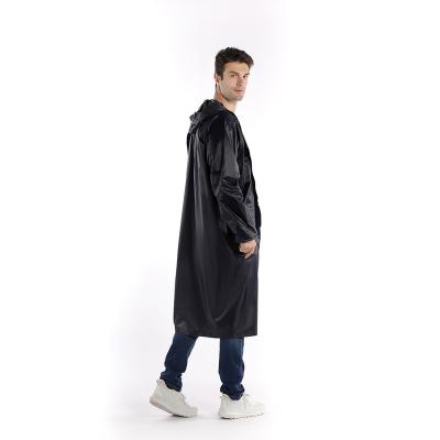 China Bachelor Waterproof Clothing PVC/Polyester Fabric Raincoat Along Shield Breathable Waterproof Hooded Men Wholesale for sale