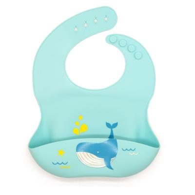 China BPA Free Silicone Baby Feeding Bibs Printed Silicone Adjustable Custom Bib For Babies And Toddlers for sale