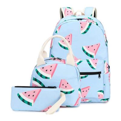 China Waterproof Water Resistance Kid Bag Backpack For Girls Teen Children School Bookbag Lunch Box Set for sale