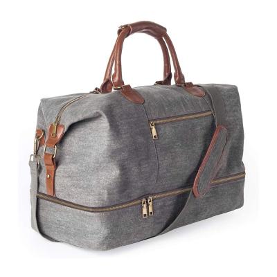 China Fashion Canvas Bag Travel Tote Luggage Men's Weekender Duffel Bag With Shoe Compartment for sale