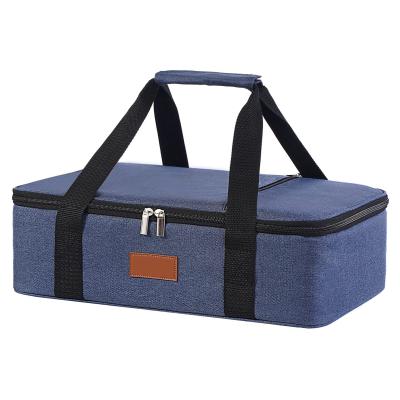 China Waterproof Insulated Casserole Carrier Thermal Insulated Lunch Cooler Bag Food Carrier for Hot or Cold Food Tote Bag for sale