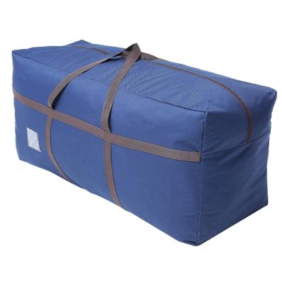 China Heavy Duty Organizer Large Blue Duffel Storage Bag Premium Quality 600D Polyester Oxford Fabric with Reinforced Handles and Seams for sale