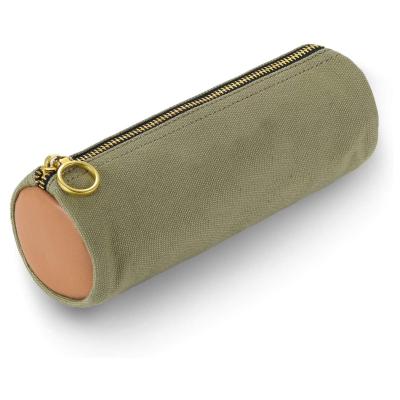 China Sinovow Waterproof Canvas Pencil Case Pencil Case Bag Single Pocket Durable With Brass Zipper for sale