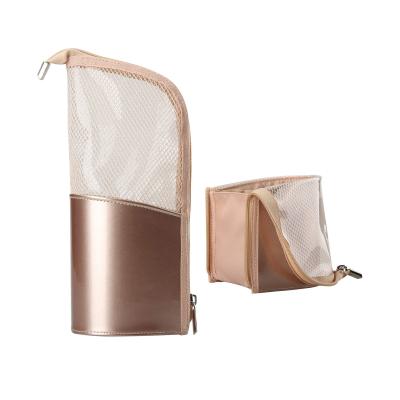 China Fashion Travel Makeup Brush Holder Organizer Bag Waterproof Mesh Cosmetic Bag Brush Pouch for sale