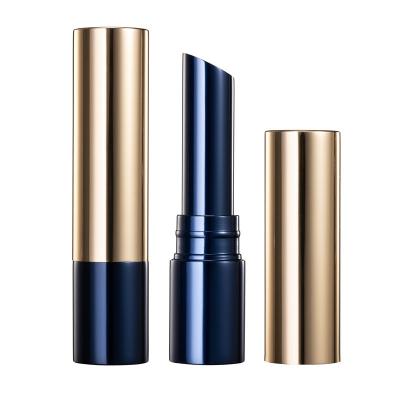 China Vegan Cosmetic High End Blue Private Label HUIHO Aluminum Empty Lipstick Tube for sale