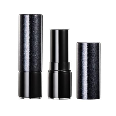 China HUIHO New 12.1/12.7mm Aluminum Metal Cosmetic Luxury Black Lipstick Tube Round Empty Lipstick Bottle for sale