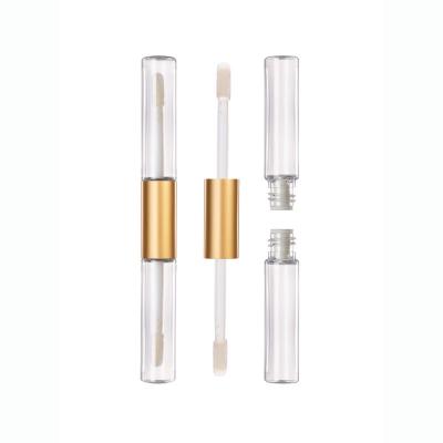 China HUIHO fashion double head lip gloss tube containler cosmetic packaging lip gloss tubes cute luxury cosmetic case custom logo with wand for sale