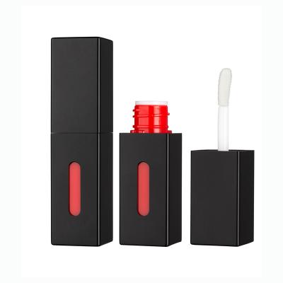 China HUIHO Cosmetic New Design Custom Lip Gloss Tubes With Logo,Black Square Cosmetic Empty Beauty Packaging Container Lip Gloss Tubes for sale