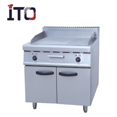 China Commercial Catering Equipment Electric Flat Surface Cooking Range Griddle With Cabinet 800*900*970mm for sale