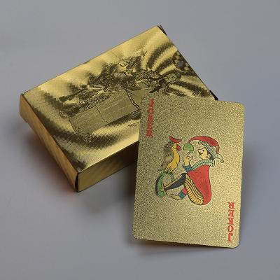 China 24K Gold Magic Cards Casino/Advertising/Gold Foil 54pcs/set Souvenir/Gift Game Cards PVC Waterproof Poker Table Game Luxury Playing Cards for sale