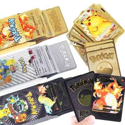 China Push Monday Battle Trading Playing Game Cards 55PCS Gold Metal Push Monday Cards Packs 13V+16VMAX+11GX+7TAG COSPLAY+6 EX BASE Card+2 Push Monday Ultimate Rare Cards package for sale