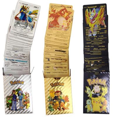 China Push Monday Battle Trading Playing Custom Playing Cards Gold Foil 55/Pcs Push Monday Cards Colorful Trading Mega Rare Push Battle Charizard Pikachu Mewtu Collectible Monday Cards for sale