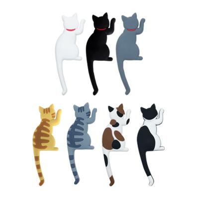 China Multifunctional Home Decorations Hook For Cartoon Cat Design Blackboard Magnetic Storage Stickers With Creative Multifunctional Hook 3D PVC Animal Fridge Magnet Key Photo Sticker for sale