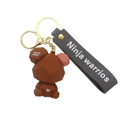 China Creative Cute Rubber Key Chain Key Ring Pendant Wrist Strap PVC Bear Key Chain Souvenir Promotion Gift Wholesale Nordic Cute Key Chain Doll for sale