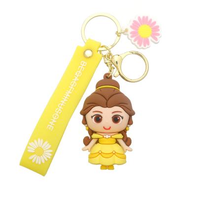 China Key Chain Pendant Princess Mermaid Key Chains Mini Key Ring Accessories Souvenir Promotion Gift PVC Key Chain 3D Anime Doll Bag Cartoon Castle for sale