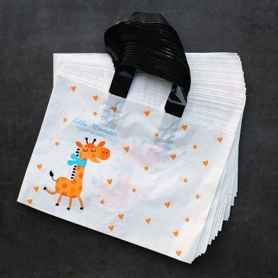 China Compostable Clothing Shopping Bag Biodegradable Eco - Friendly Custom Design Shopping Carrying Plastic Tote Bag for sale