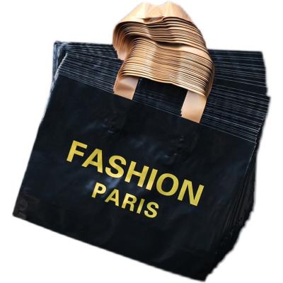 China Biodegradable Clothing Carry Bags Soft Loop Handle Bags with Logo Custom Shopiping Bags for Clothes Packing for sale